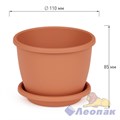Горшок цв. "Афина" 0,5л (коричневый) (уп.35) М6487 - фото 38963