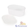 Емкость для СВЧ 0,65л овальная (белый) (уп.24) М8792 - фото 43916