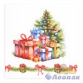 Салфетка Лилия 33х33см, 2х-сл.Новогодние подарки (20шт/15уп)  1609/124 - фото 47072