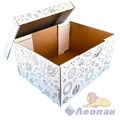 Коробка для хранения крышка+дно "Космос" 320х260х170, белый/бурый Т23В 9530/876 - фото 47408