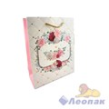 L1414 Пакет ЛЮКС с тисн Нежный букет 18x23x10 микс 4 цвета (480/12шт) 4459/881 - фото 47895