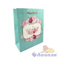 L1414 Пакет ЛЮКС с тисн Нежный букет 18x23x10 микс 4 цвета (480/12шт) 4459/881 - фото 47897