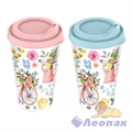 Стакан с крышкой 550мл с Декором (микс) Хомвер 11848 3497 - фото 49276