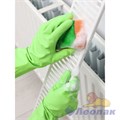 Перчатки резиновые c х/б Paclan с ароматом Ананаса S (1пара/50уп) цвет зеленый 407030 - фото 49612