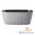 Горшок для цветов "Laurel" 354х152х150мм, 5л с дренажной вставкой (серый) Хомвер 16111