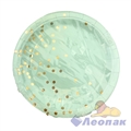 Тарелка картонная d=230мм тиффани, горох с золотом (10шт/20уп) Т228