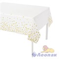 SK-89 Скатерть 137х183см ЗВЕЗДЫ белый/золото (1уп/12шт/600шт)