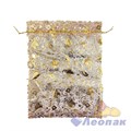 N30 Пакет органза 25x35 Новогодние игрушки розовый/золото (50шт/1уп) НГ