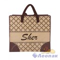 Сумка хоз.с молнией SHER 40х36+20см "Бежевая клетка" арт. 3201 (12/144шт)