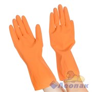 Перчатки резиновые флокированные OPTILINE Премиум L (1/12/240пар) 27-2659