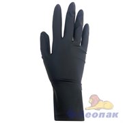 Перчатки латексные с х/б напылением ЧЕРНЫЕ L (1пара/60пар) КонтинентПак