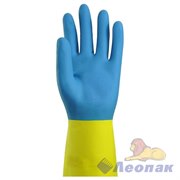 Перчатки хозяйственные BICOLOR Komfi синий-желтый М (12/144)