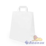 Мешок- Сумка бумажный 32х20х37см БЕЛЫЙ, с плоскими ручками (250шт) MOKE