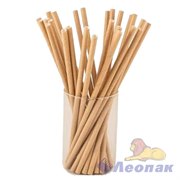 Трубочка д/коктейля бумажная 6*197 крафт (100шт./уп.) 38432 - фото 50985