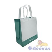 Пакет-сумка 28х25х15 "Бело-зеленый" (1уп/25шт)