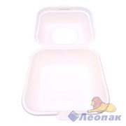 Ланч-бокс 152х152х40 h-78 с окном круг KY61 Багасса белый (50/500)