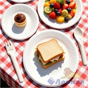 Тарелка круглая TM-XFSP126B d-203 мм h-18, багасса белая (50шт/1000шт)