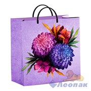 Пакет мягкий пластик с пластик.ручками 30х30  "Георгины" (40) ТИКО