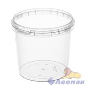 Ведро п/п пищевое 1,0л. прозрачное с крышкой В КОРОБКЕ (1/144шт)1502ВКП 1802/1113 - фото 52474