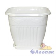 Горшок цв. "Лозанна" 8л квадратный (белый)