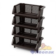Этажерка "Универсал" 4-х секцион. (коричневый) (уп.1) 600х375х895 мм