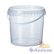 Ведро п/п пищевое 1,0л. прозрачное с крышкой В КОРОБКЕ (1/144шт)1502ВКП 1802/1113 - фото 52784