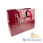 L230 Пакет люкс Кожа Бордо 32*26*12 (12шт/20уп)