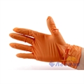 Перчатки нитриловые смотровые  L  (50пар/10уп) NitriMax оранжевые - фото 7475