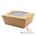 Контейнер бумажный BIOBOX 1400мл (50шт/4уп) КРАФТ с прямоуг. дном 1400001 - фото 9614